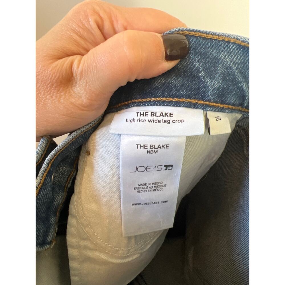 NEW Joe’s Jeans Blake High Rise Wide Leg Cropped Jeans Blue Midwash Size: 25 - Picture 6 of 7